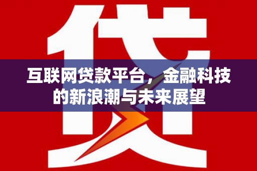 细河互联网贷款平台，金融科技的新浪潮与未来展望