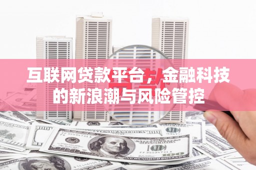 细河互联网贷款平台，金融科技的新浪潮与风险管控