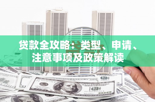 细河贷款全攻略：类型、申请、注意事项及政策解读